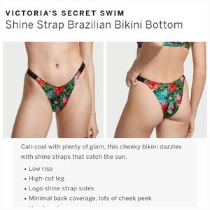 Victoria's secret very sexy shine strap Brazilian bikini swim bottom TROPICAL XS